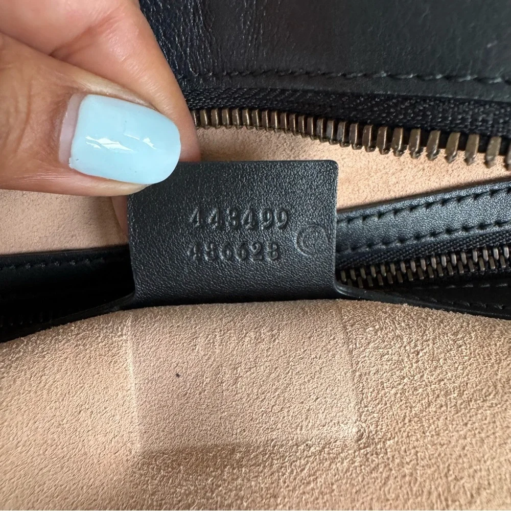 GUCCI GHOST Black Marmont Shoulder Bag - Graffiti Collection. P0239